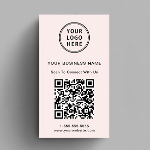 Modernes Werbe-Logo QR-Code Rosa Visitenkarte