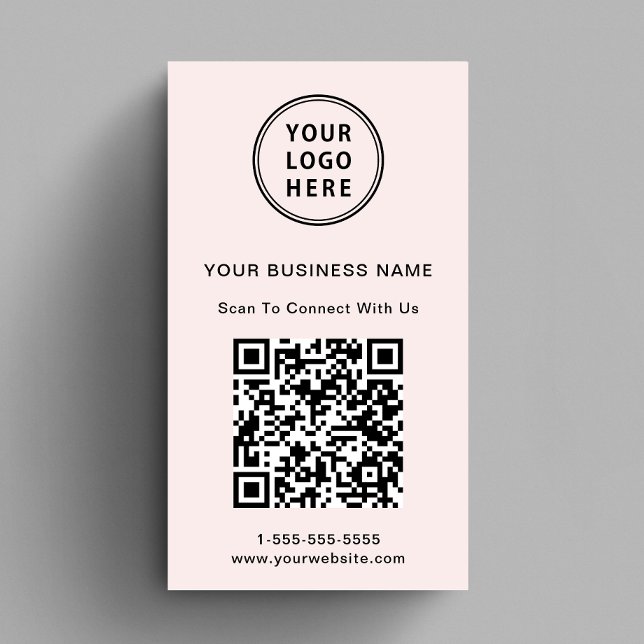 Modernes Werbe-Logo QR-Code Rosa Visitenkarte (Capture attention, make connections, and leave a lasting impression with our modern QR business card)