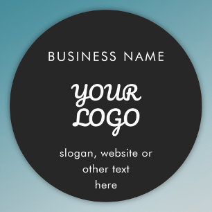 Modernes Werbelogo & Text Schwarz & Weiß Runder Aufkleber
