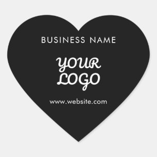 Modernes Werbelogo und Text   Editierbare Farbe Herz-Aufkleber