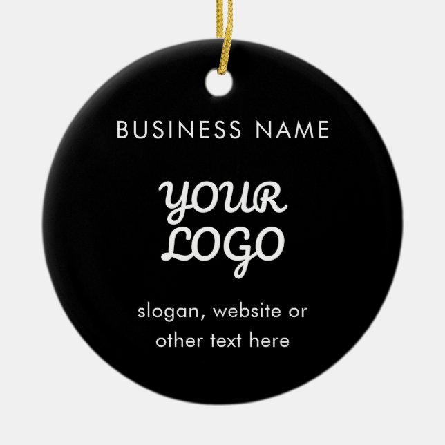 Modernes Werbelogo und Text | Editierbare Farbe Keramik Ornament (Vorne)