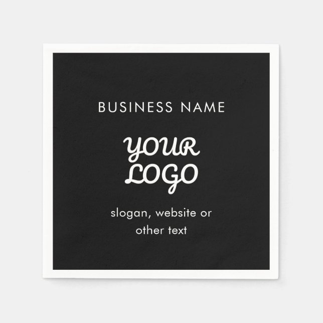 Modernes Werbelogo und Text | Editierbare Farbe Serviette (Vorderseite)
