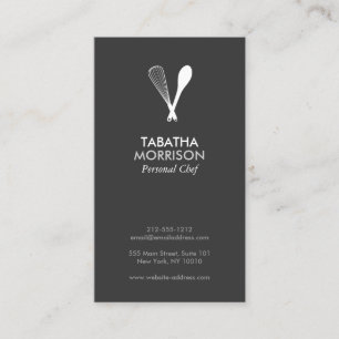 MODERNES WHISK & SPOON auf DK GRAY Business Card Visitenkarte