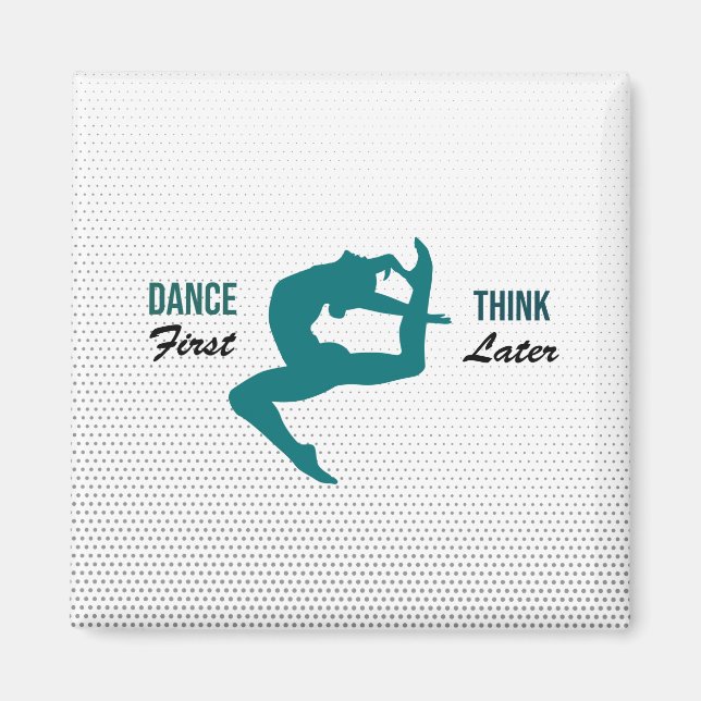 Modernes White, Black & Aquamarin Dance Angebot Magnet (Vorne)