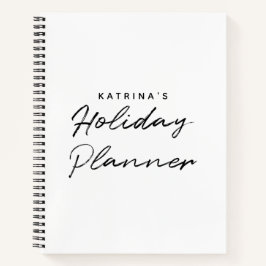 Modernes White Black Simple Holiday Planer Notizbuch