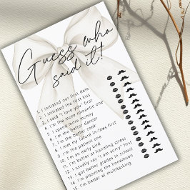 Modernes White Bow Guess, der sagte, es Bridal Gam