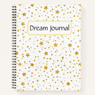 Modernes White & Gold Celestis Dream Journal Notizbuch