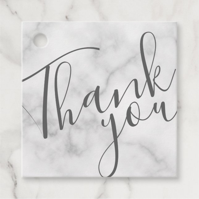 Modernes White Marble Script Unternehmen Danke Tag Geschenkanhänger (Vorderseite)