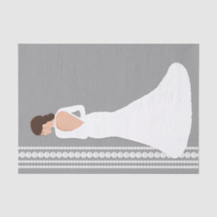 Modernes White Wedding Dress & Pearls Brautparty Seidenpapier