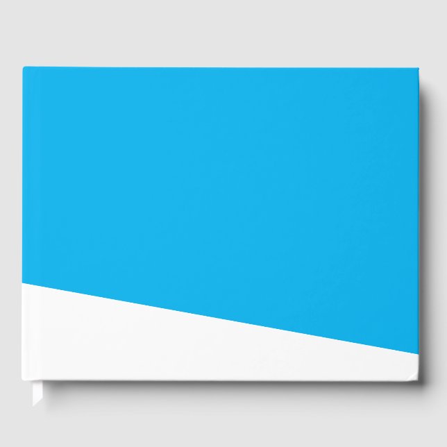 Modernes White Wrap rund um Wedge auf Hübschem Sky Gästebuch (Vorderseite)