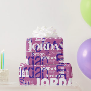 Modernes, wiederholtes Namensmuster Trendy Pink Li Geschenkpapier