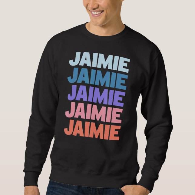 Modernes, wiederholtes Text Jaimie Sweatshirt (Vorderseite)
