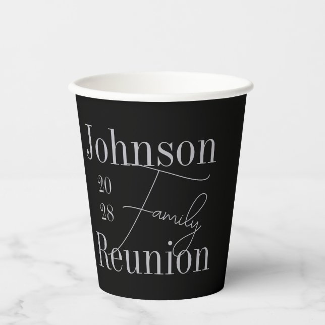 Modernes Wiedersehen Black Silver Grau Party Pappbecher (Vorderseite)