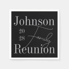 Modernes Wiedersehen Black Silver Grau Party Serviette