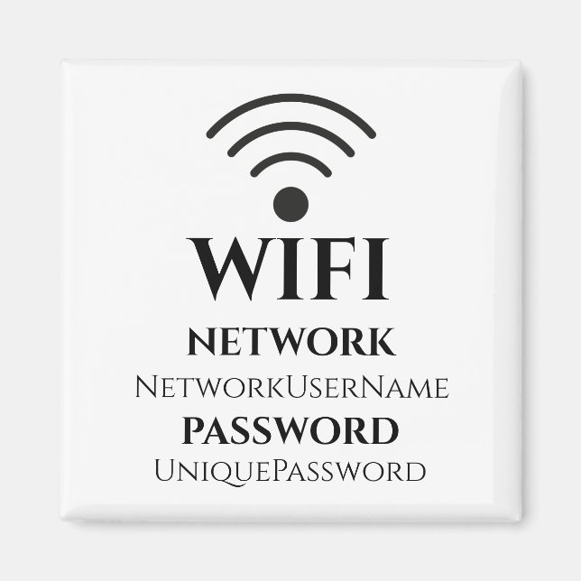 Modernes WiFi-Netzwerk und Kennwort Magnet (Vorne)