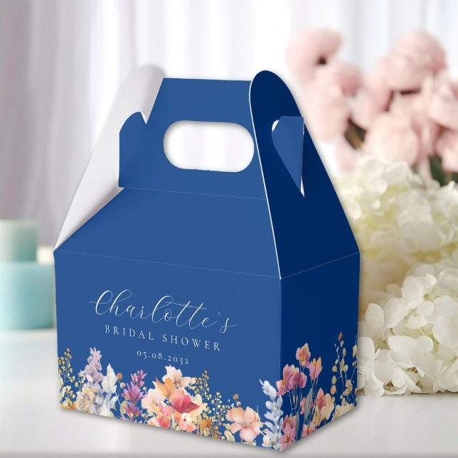 Modernes, Wildblume, Brautparty Geschenkschachtel (Modern, wildflower, bridal shower favor boxes with your name and date.)