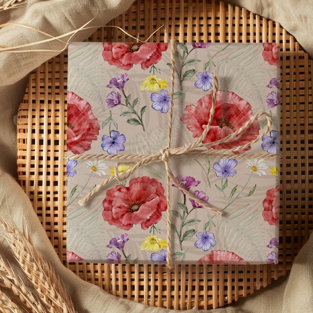 Modernes Wildblume-Muster Geschenkpapier Set (Von Creator hochgeladen)