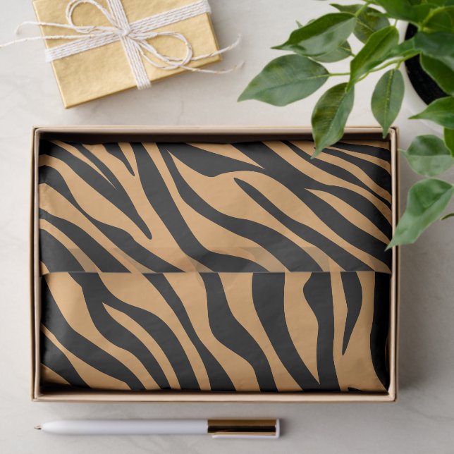 Modernes Wildlife Bengalisch Tiger Animal Print Mu Seidenpapier (Geschenk)