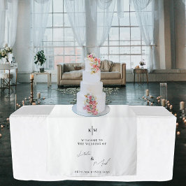 Modernes Willkommen bei unserem Hochzeitstisch-Run Wandteppich