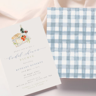 Modernes Wine & Käse Brautparty Picnic Einladung