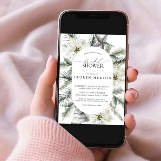 Modernes Winter Evergreen Brautparty Einladung (Von Creator hochgeladen)