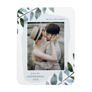Modernes Winter Foliage Holiday Foto Magnet