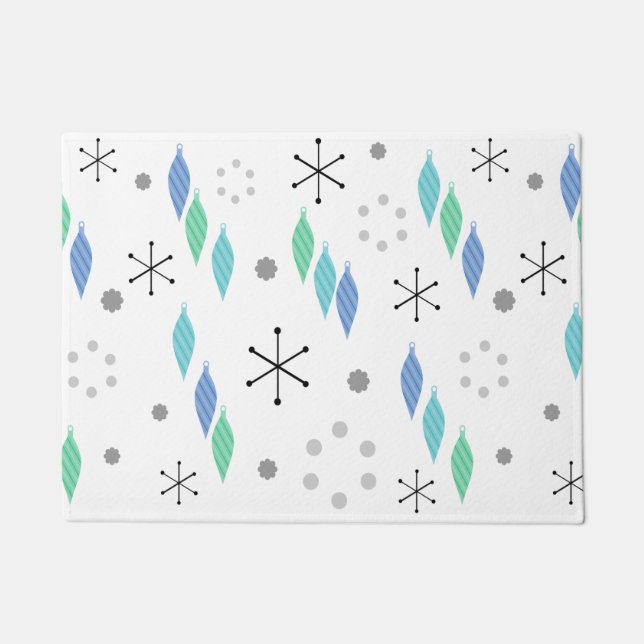 Modernes Wintergrün aus dem Mittelalter Fußmatte (Vorderseite)