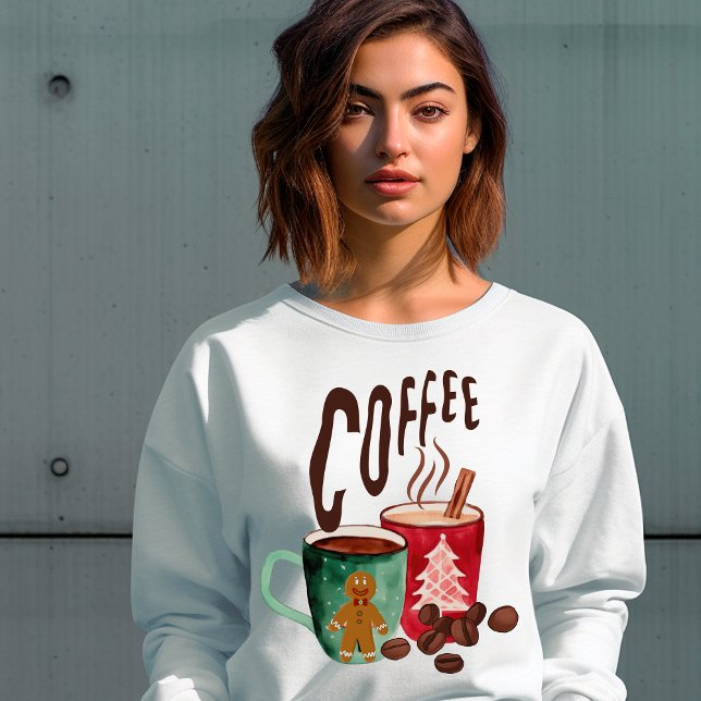 Modernes Winterkaffee Ingwer Brot Frauen Sweatshir Sweatshirt (Von Creator hochgeladen)