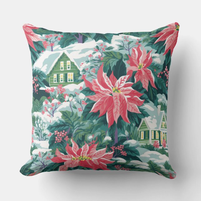 Modernes Winterkissen mit Schneeflocken - neutral Kissen (Vorderseite)