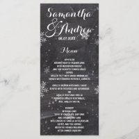 Modernes Winterschneeflocken-Kalkboard Hochzeitsme