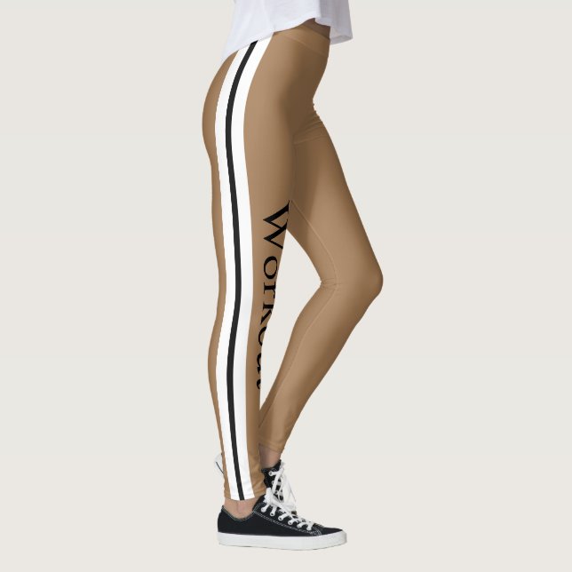 Modernes Workout l Strip l Brauner Hintergrund l T Leggings (Rechts)