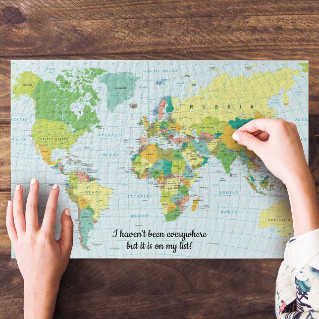 Modernes World Map Puzzle (After assembled this puzzle will look great hanging in your home office or as a great piece of decor)