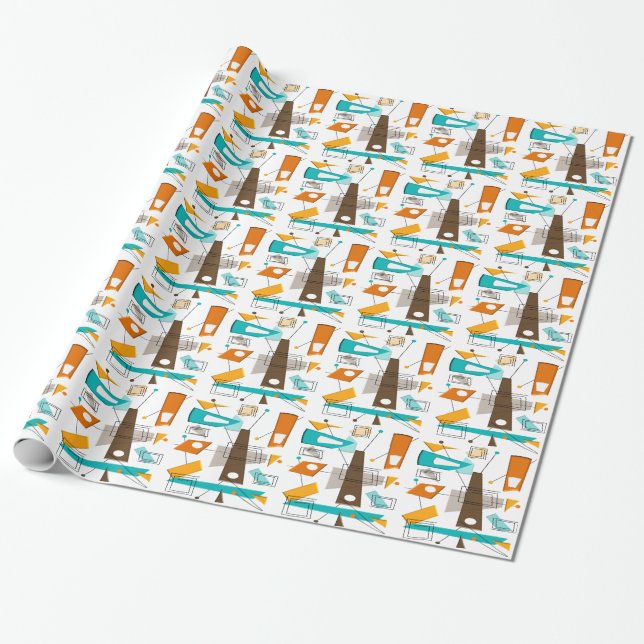 Modernes Wrapping Paper #5 des mittleren Jahrhunde Geschenkpapier (Ungerollt)