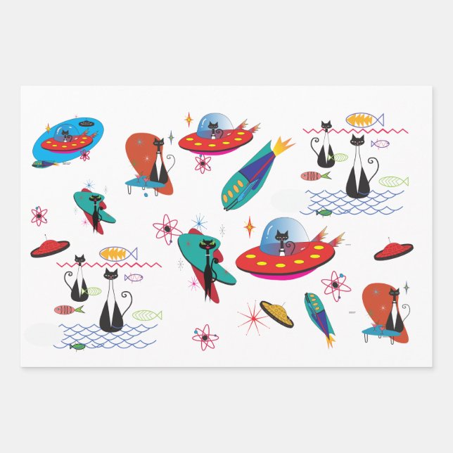 Modernes Wrapping Paper aus dem Mittelalter Geschenkpapier Set (Vorderseite)