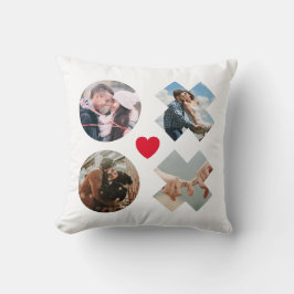 Modernes xoxo 4 Foto Collage rote Liebe Herz Kissen