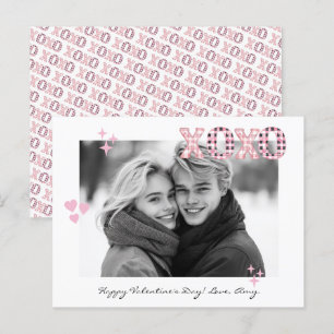 Modernes XOXO Valentinstag kundenspezifisches Foto Postkarte