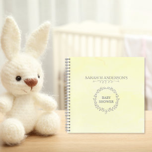 Modernes Yellow Floral Baby Showbook Notizbuch