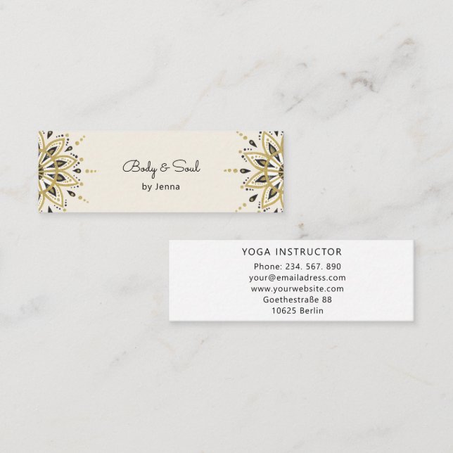 Modernes Yoga Massage Wellness Business Center Bel Mini Visitenkarte (Vorne/Hinten)