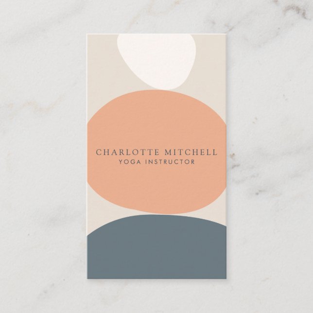Modernes Yoga mit Abstrakten Zen-Steinen Visitenkarte (Vorderseite)