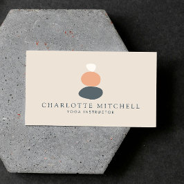 Modernes Yoga mit Abstrakten Zen-Steinen Visitenkarte