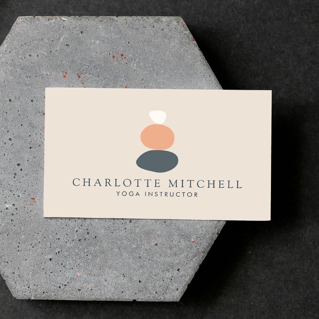 Modernes Yoga mit Abstrakten Zen-Steinen Visitenkarte (Von Creator hochgeladen)