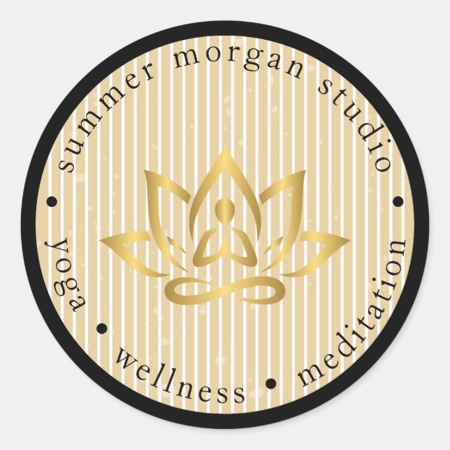 Modernes Yoga-Studio-Logo-Sticker  Runder Aufkleber (Vorderseite)