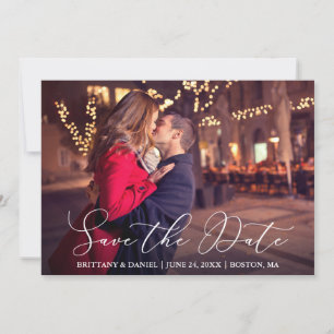 Modernes, zartes Kalligrafie-Foto Save The Date