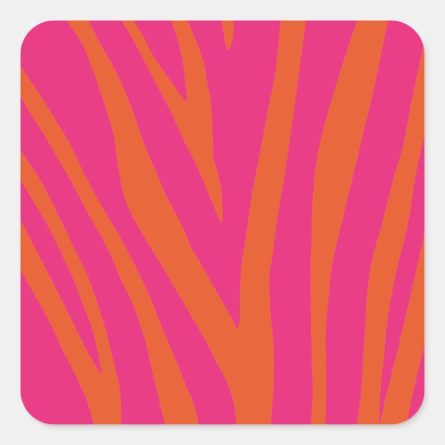 Modernes Zebra-Druckmuster Quadratischer Aufkleber (Vorderseite)