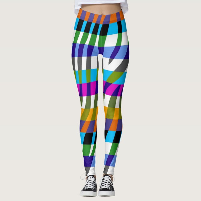 Modernes Zebra Print Muster #10 Leggings (Vorderseite)