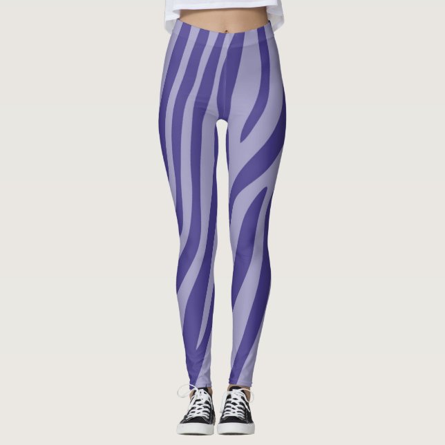 Modernes Zebra Print Muster #17 Leggings (Vorderseite)