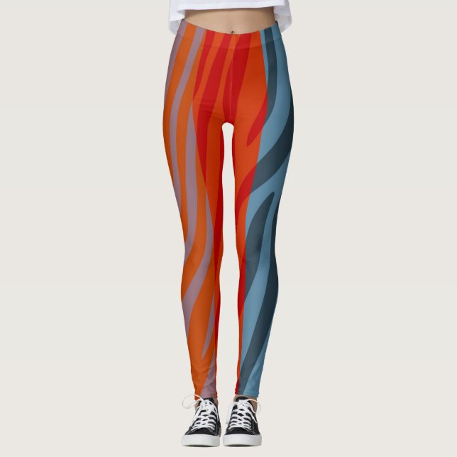 Modernes Zebra Print Muster #20 Leggings (Vorderseite)