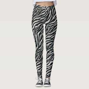 Modernes Zebra Schwarz-weiß Leggings