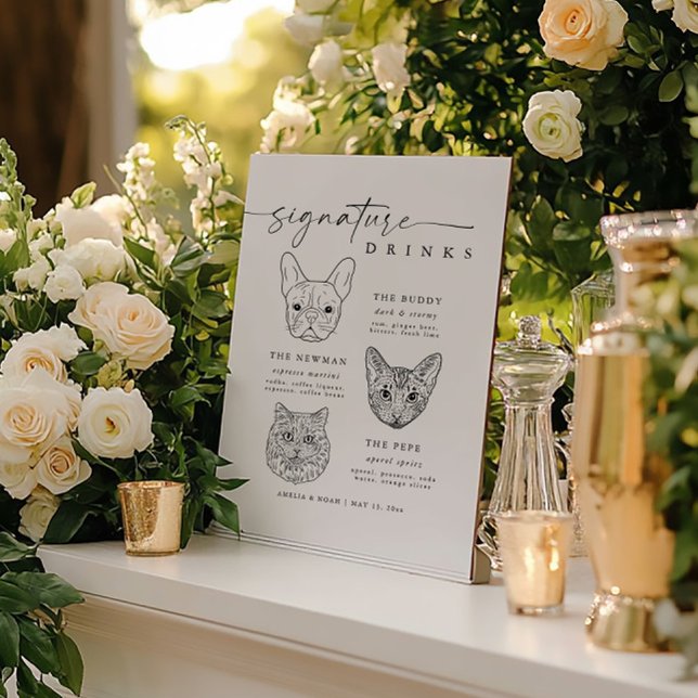 Modernes Zeichen für Hunde und Katzen - Getränke B Poster (Von Creator hochgeladen)