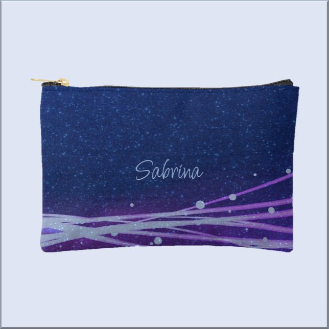 Modernes & zeitgemäßes Blau und Lila Lichter Zubehörtasche (Bookmark my store! https://www.zazzle.com/store/capricepetit)